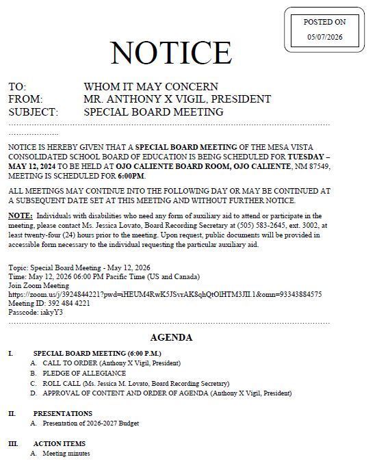 Agenda