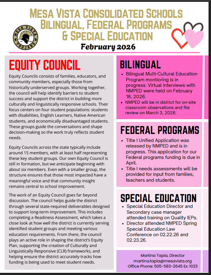 SPED/Federal Programs February Report
