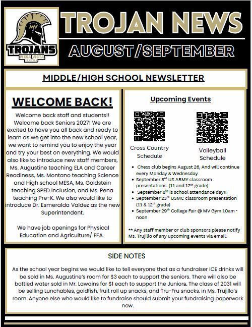 August - September Newsletter