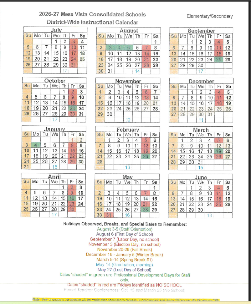 2026-27 School Calendar