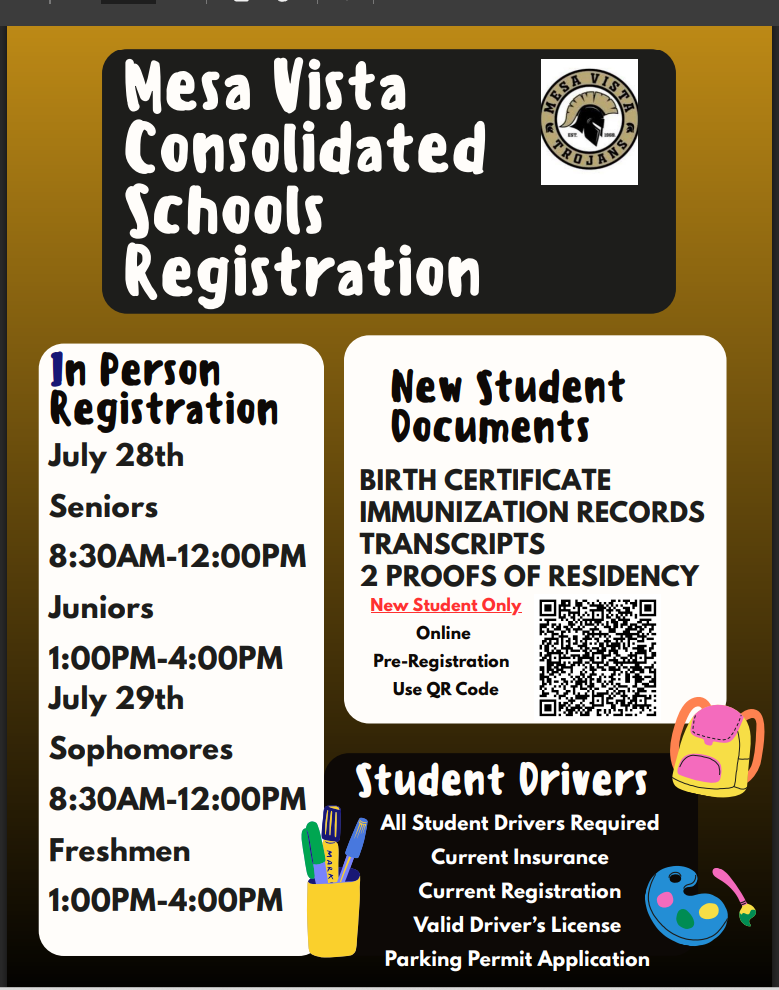 Student Registration for 2025-26 School Year