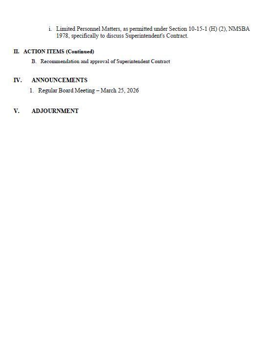 March 9, 2026 Agenda