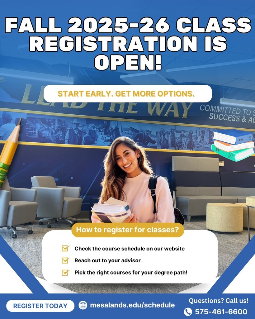 FALL 2025-26 CLASS REGISTRATIONIS OPEN ! 