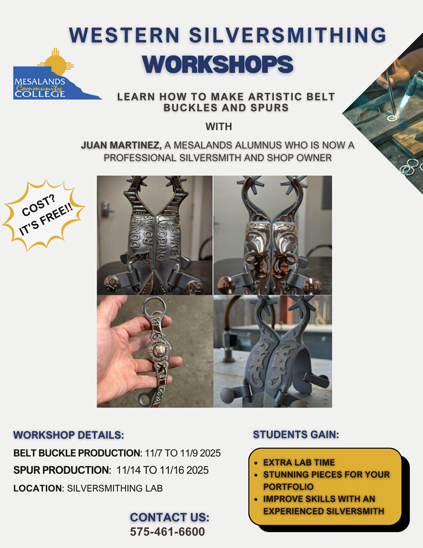 Flyer for Artistic silversmithing workshop