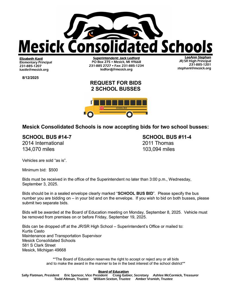 BUS BIDS