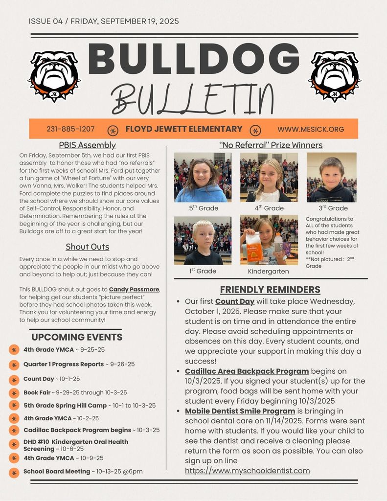 Elementary Bulldog Bulletin  9-19-25