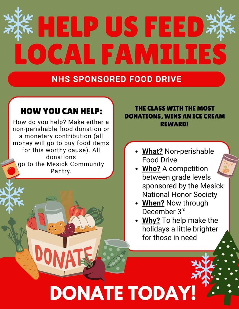 NHS Sponsored Food Drive