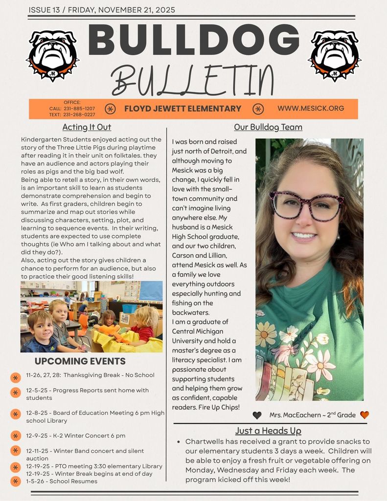 Elementary Bulldog Bulletin 11-21-25