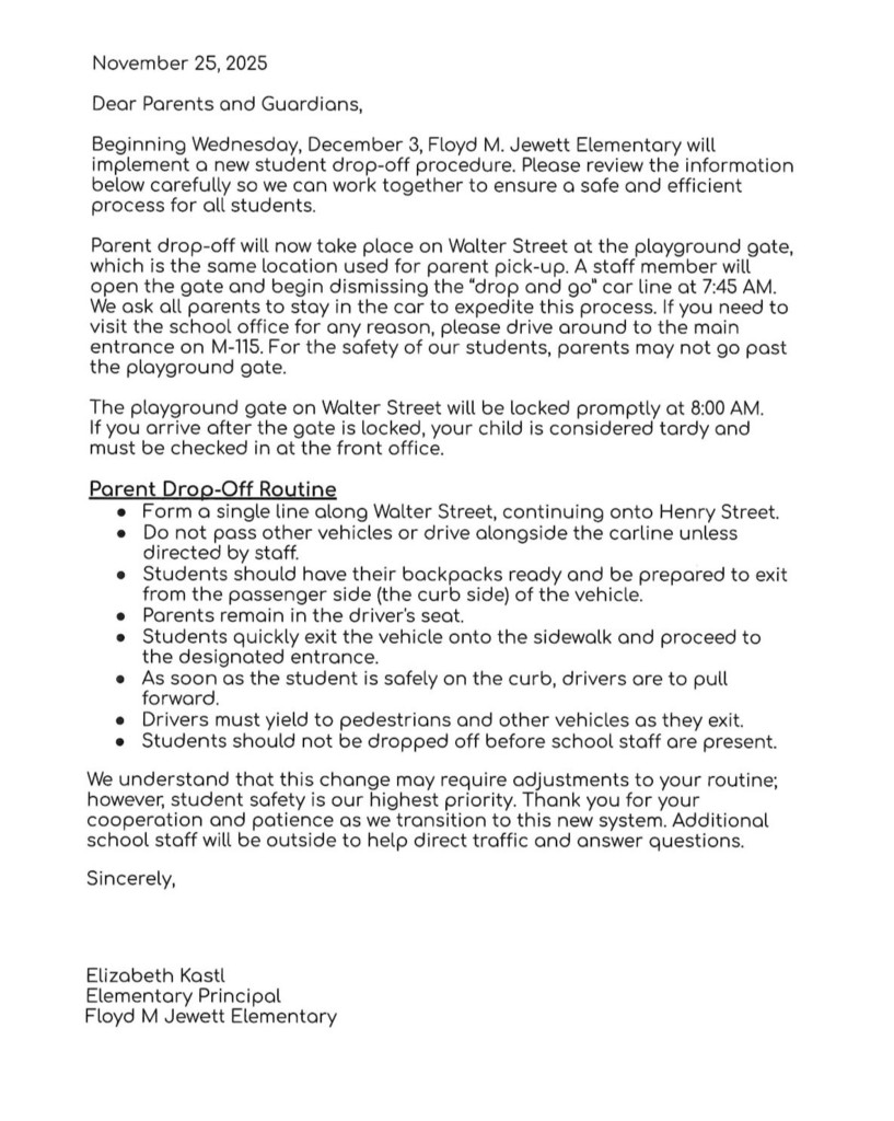 Updated Morning Drop Off