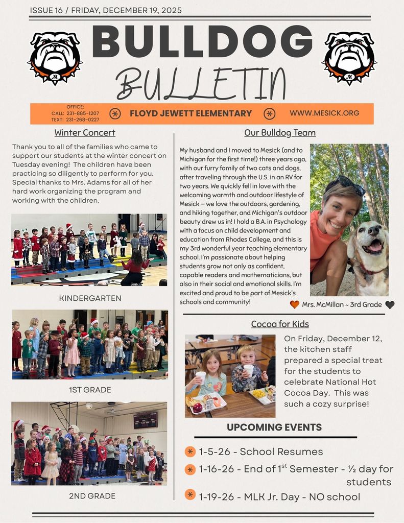 Elementary Bulldog Bulletin 12-19-25