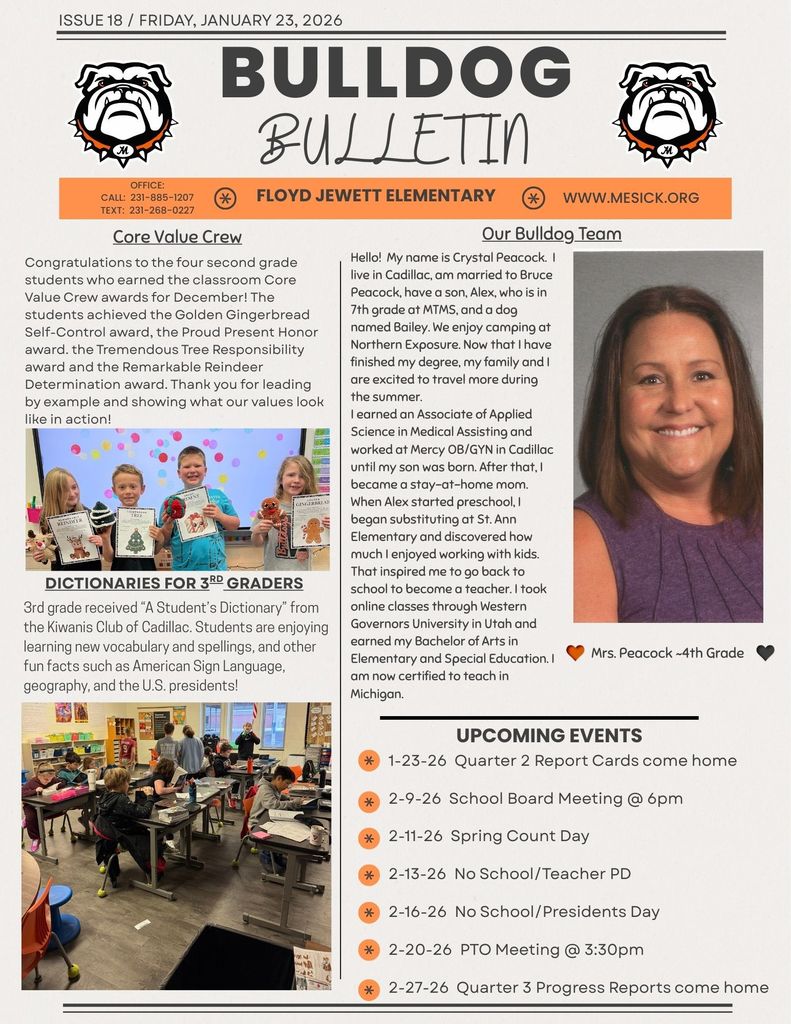 Elementary Bulldog Bulletin 1-23-26