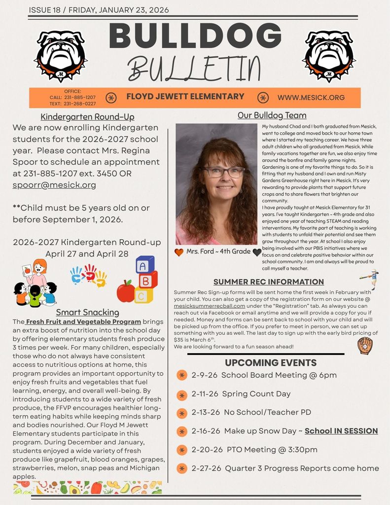 Elementary Bulldog Bulletin 1-30-26