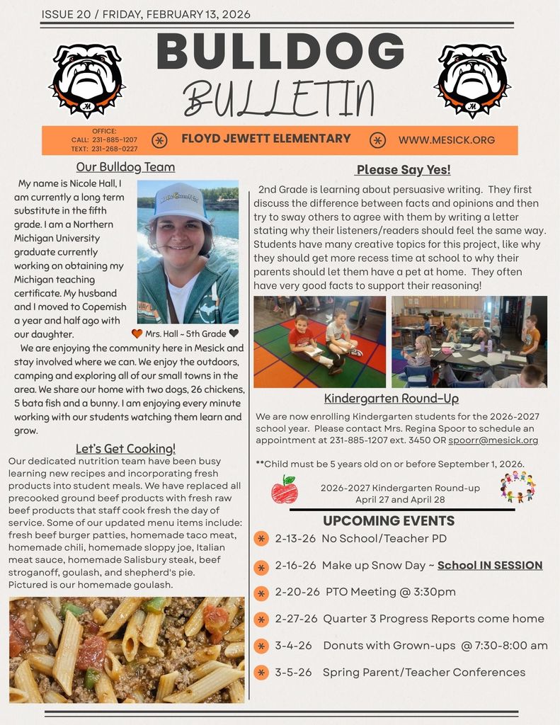 Elementary Bulldog Bulletin 2-13-26
