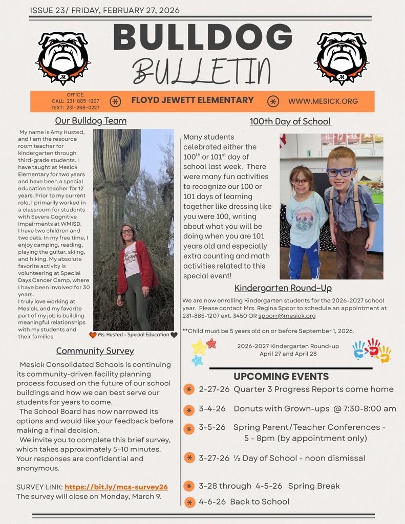 Elementary Bulldog Bulletin  2-27-26