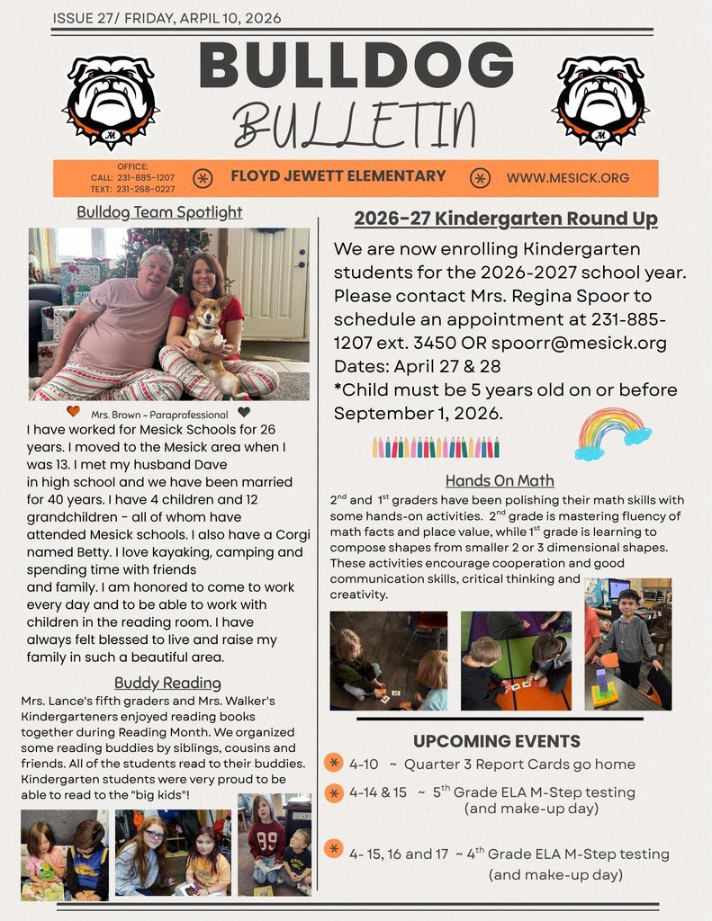 Elementary Bulldog Bulletin 4-10-26