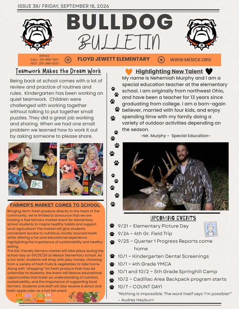 Bulldog Bulletin 9-18-26