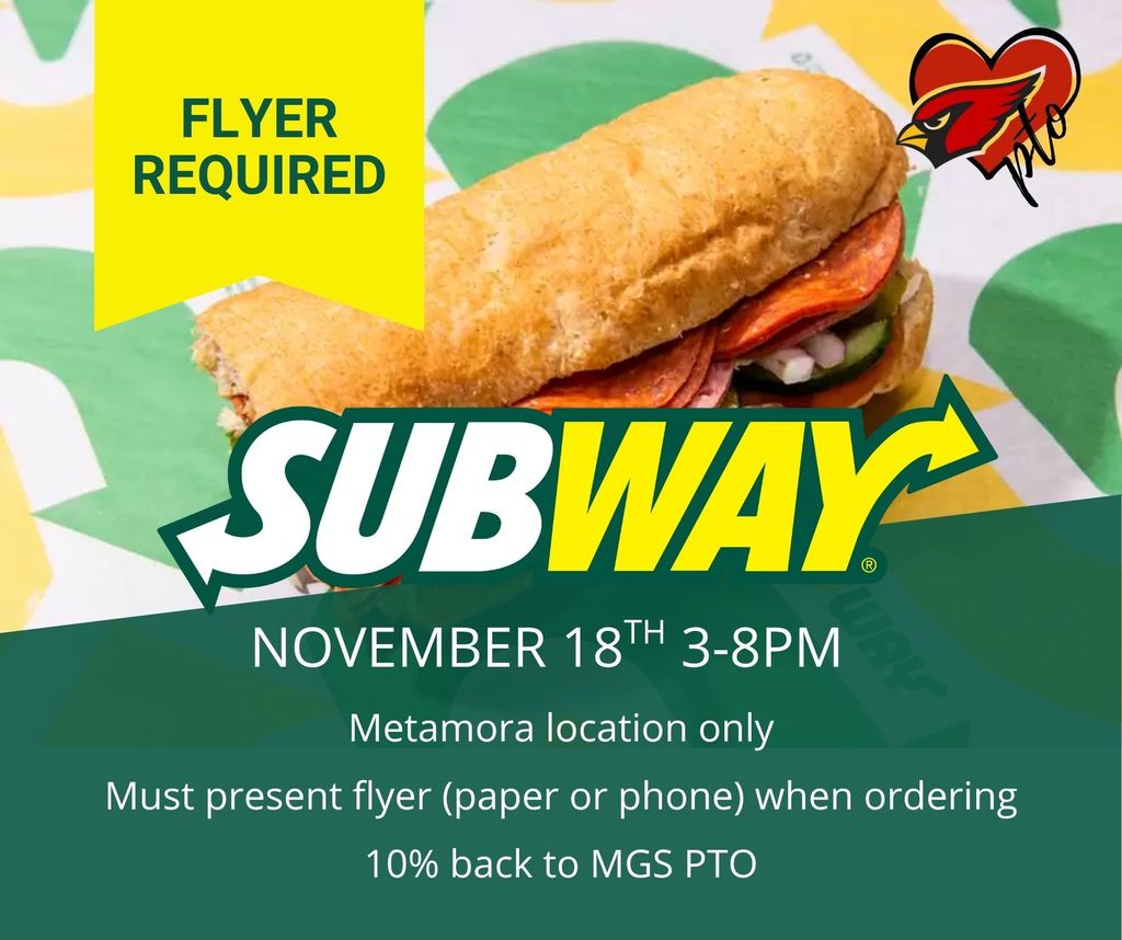 Subway restaurant night