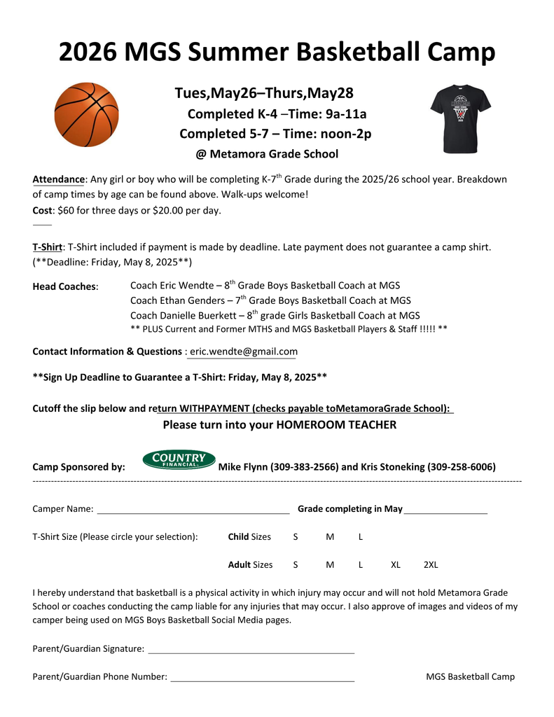 MGS Basketball camp