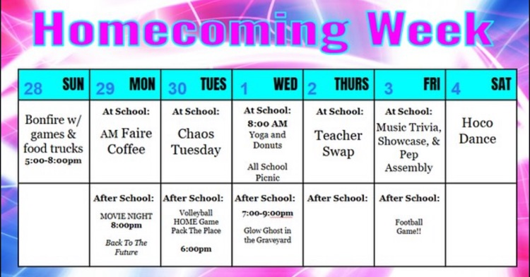 homecoming schedule