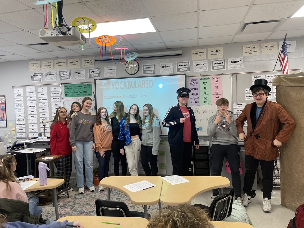 Students in Spanish 2 had fun acting out the story for our last unit this semester!