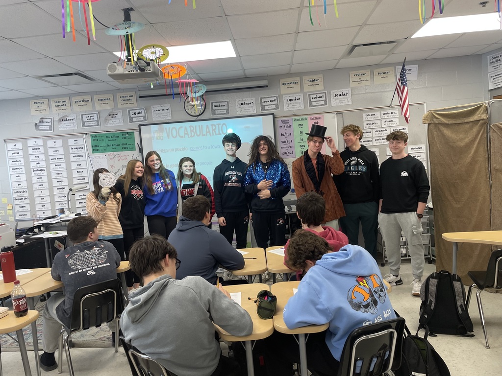Students in Spanish 2 had fun acting out the last unit story of for the semester!