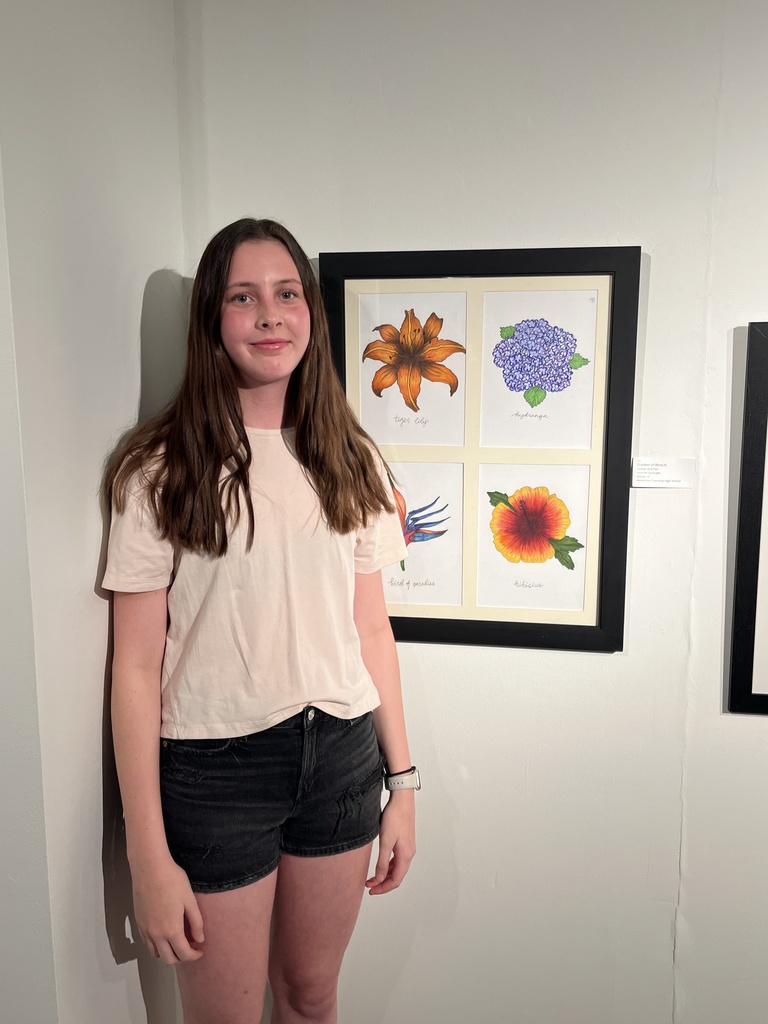 Hannah Spangler with her work "Garden of Beauty."