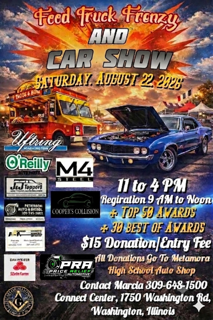 Food Truck Frenzy and Car Show - All donations go to the MTHS Auto Shop.