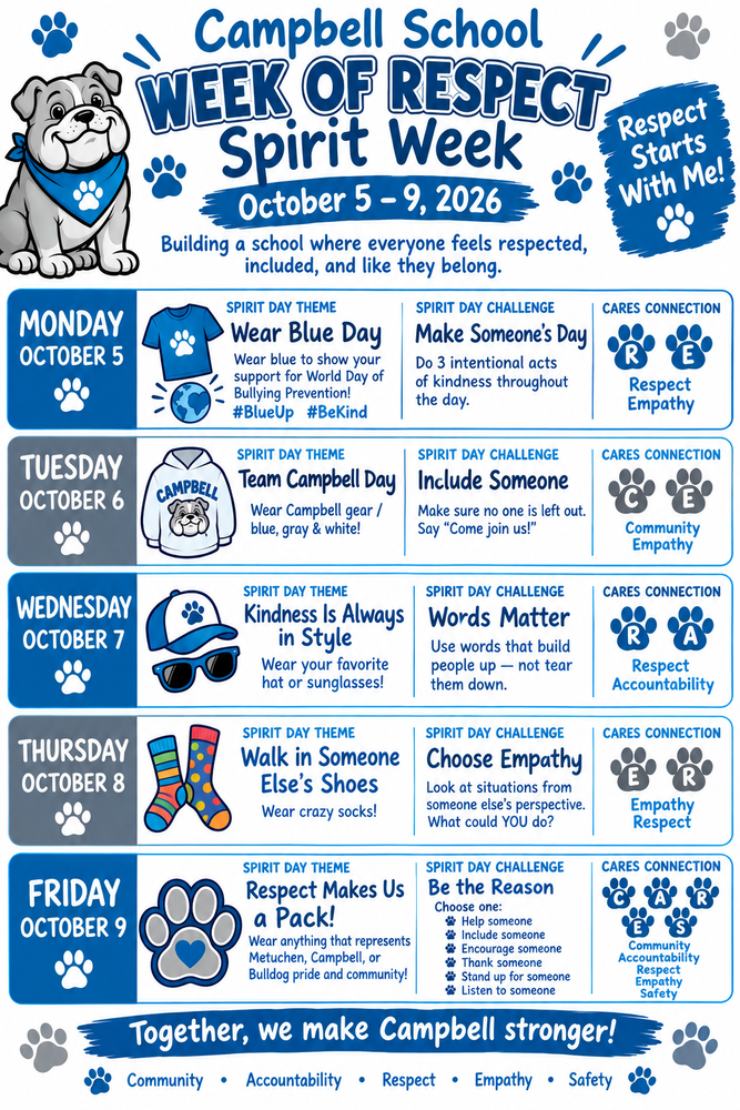 CES Spirit Week 10/05-10/09