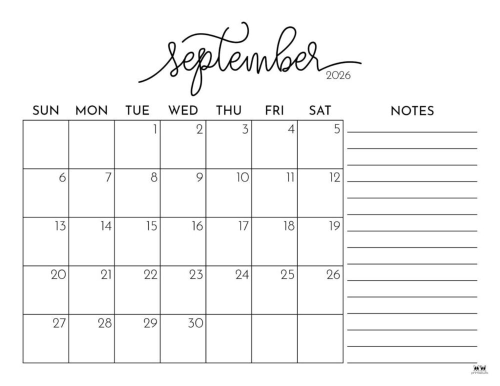 September 2026 Family Calendar