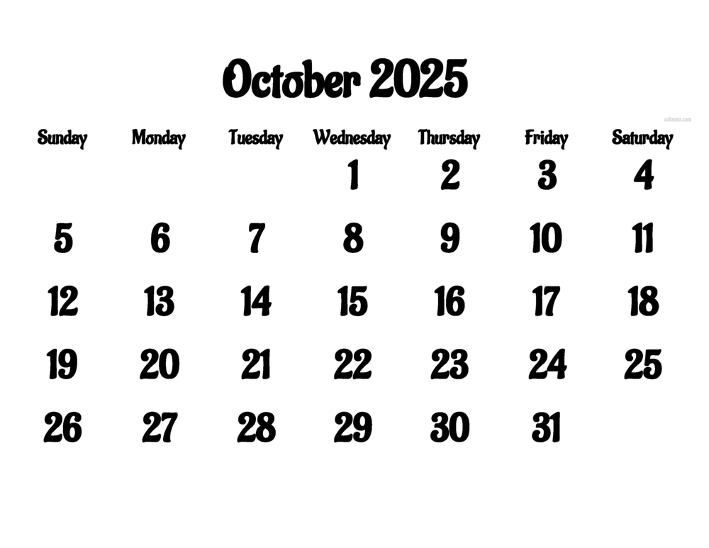 October 2025 Family Calendar