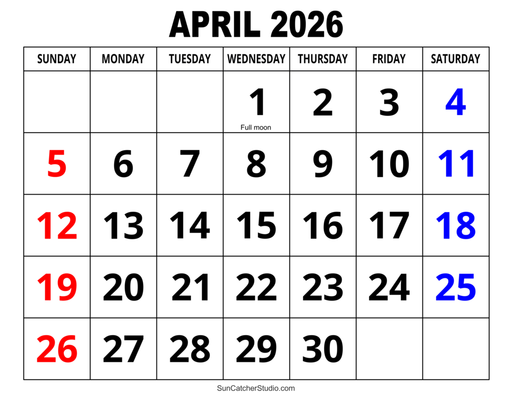 April 2026 Family Calendar