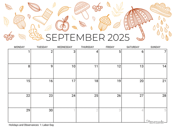 September 2025 Family Calendar