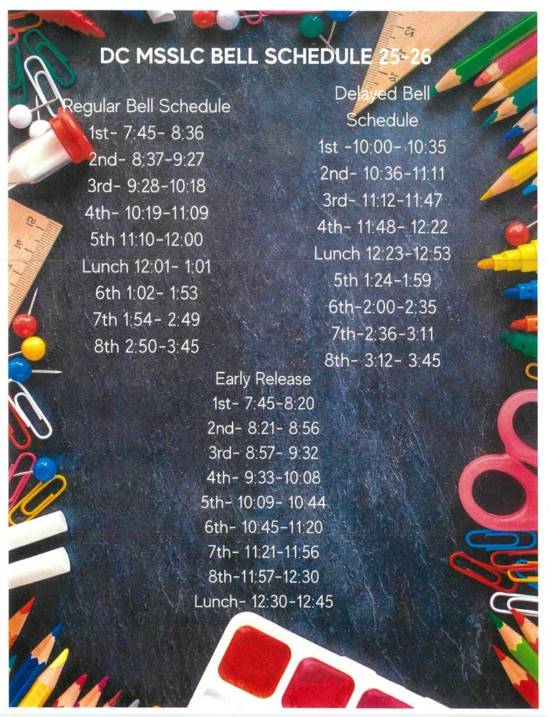 DC Bell Schedule 25-26 081825