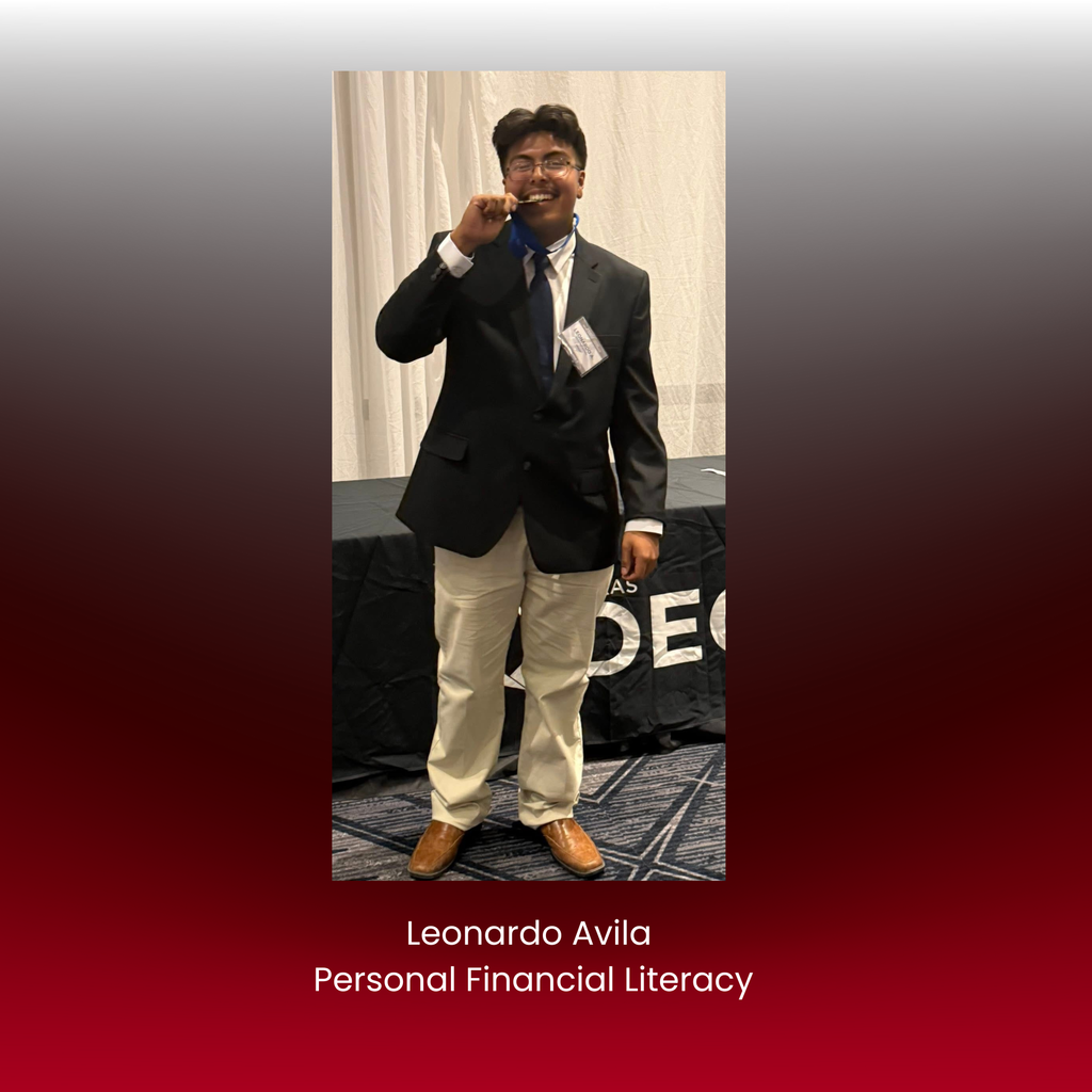 Leonardo Avila- heading to state in Personal Financial Literacy