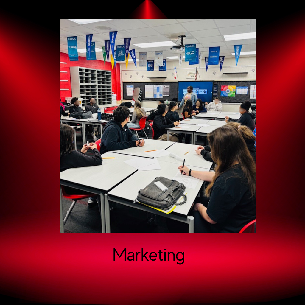 students listening to marketing presentation