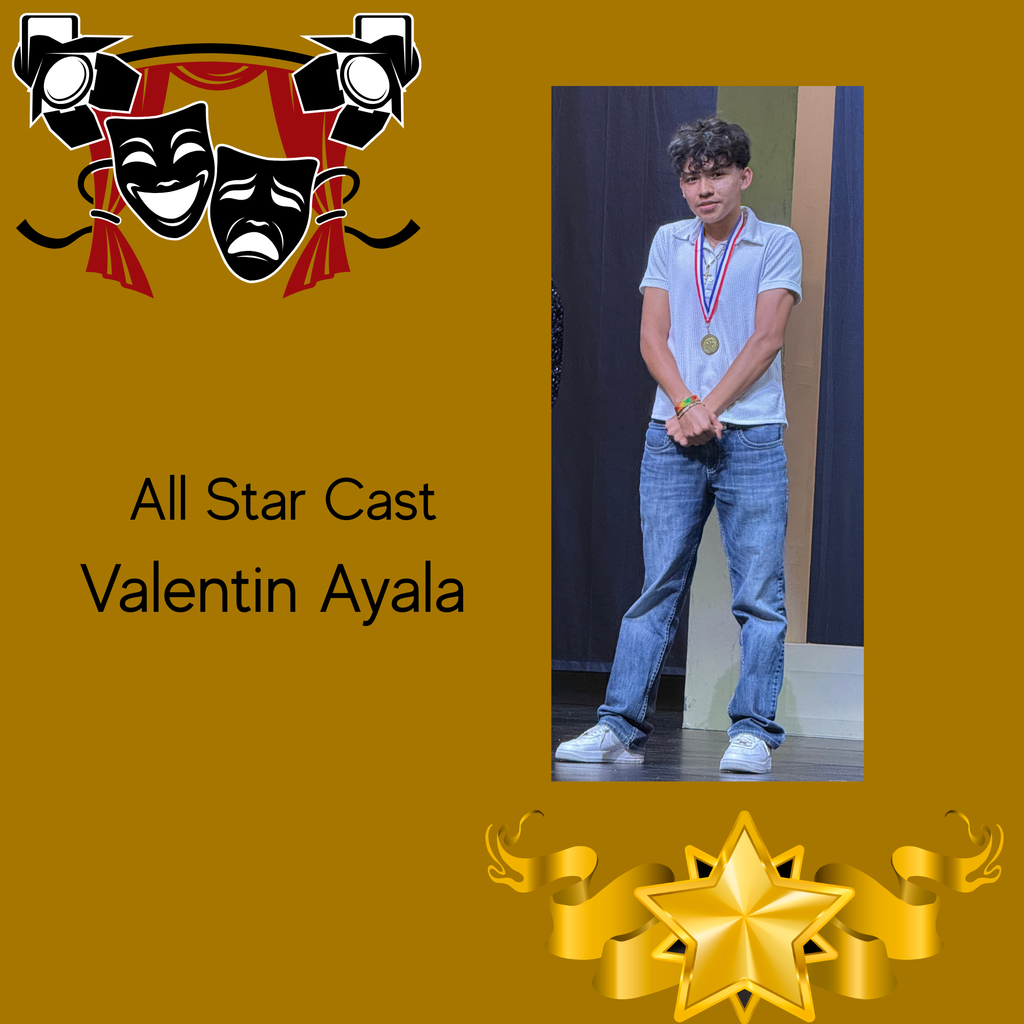 student displaying medal for all star cast