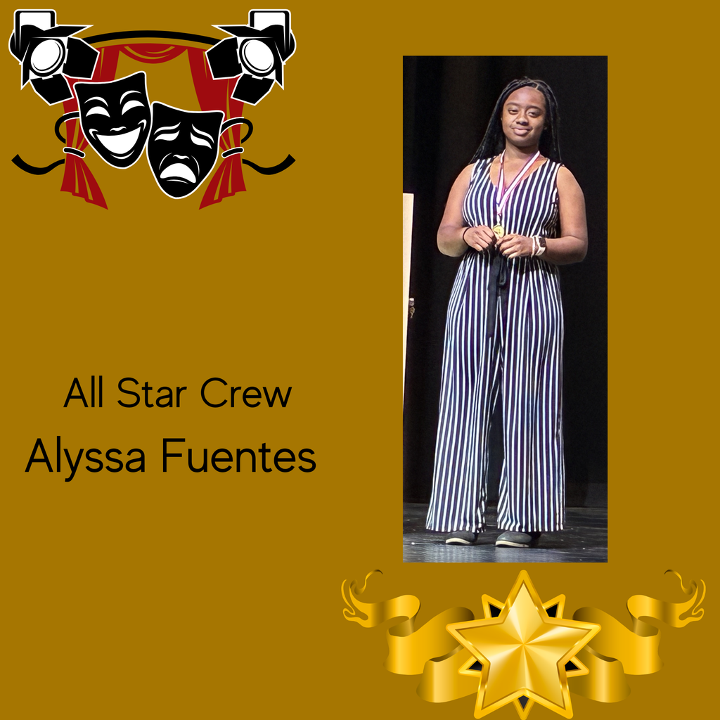 student displaying medal for all star crew