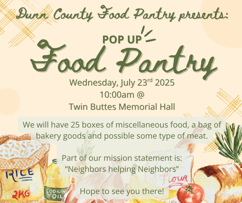 Dunn County Food Pantry in Twin Buttes 7/23/25