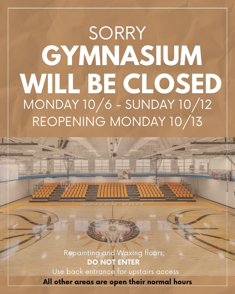 gym closed 10/6 - 10/12