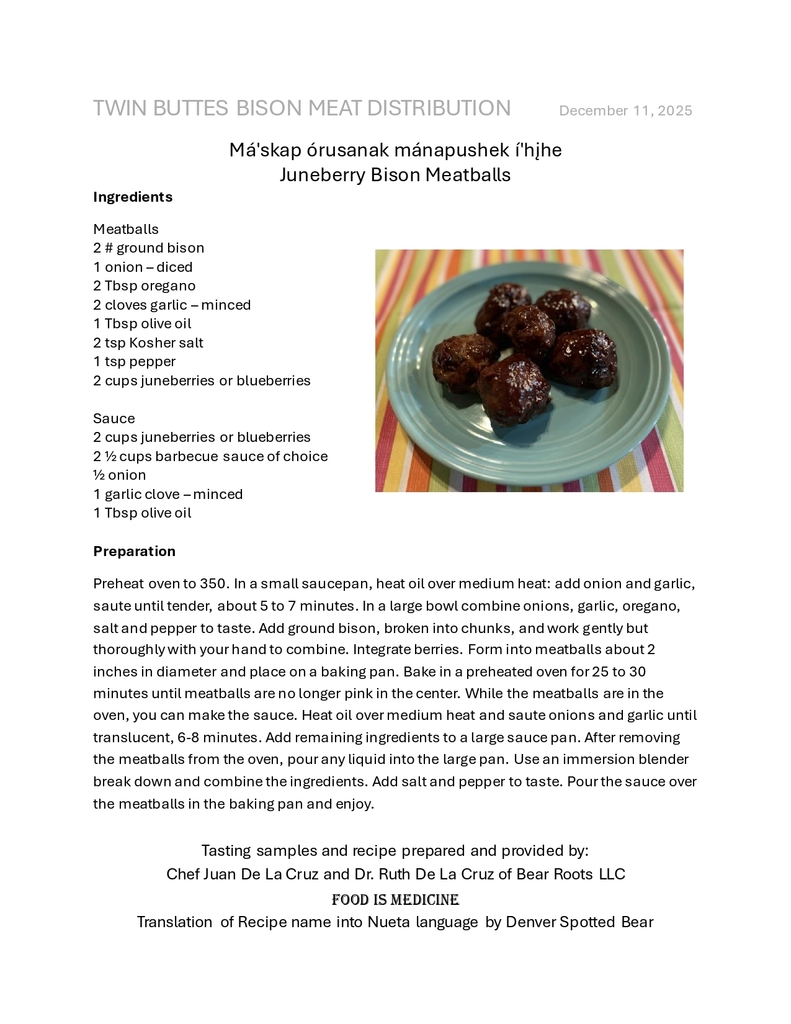 Juneberry Bison Meatball Recipe