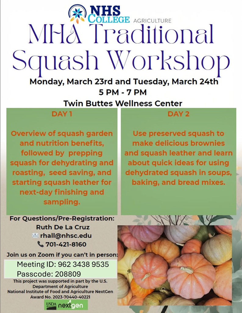 traditional squash workshop 3/23 - 3/24