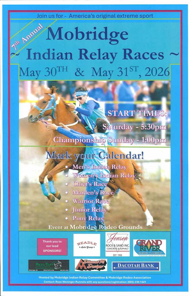 Mobridge Indian Relay Races 5/30 - 5/31 2026