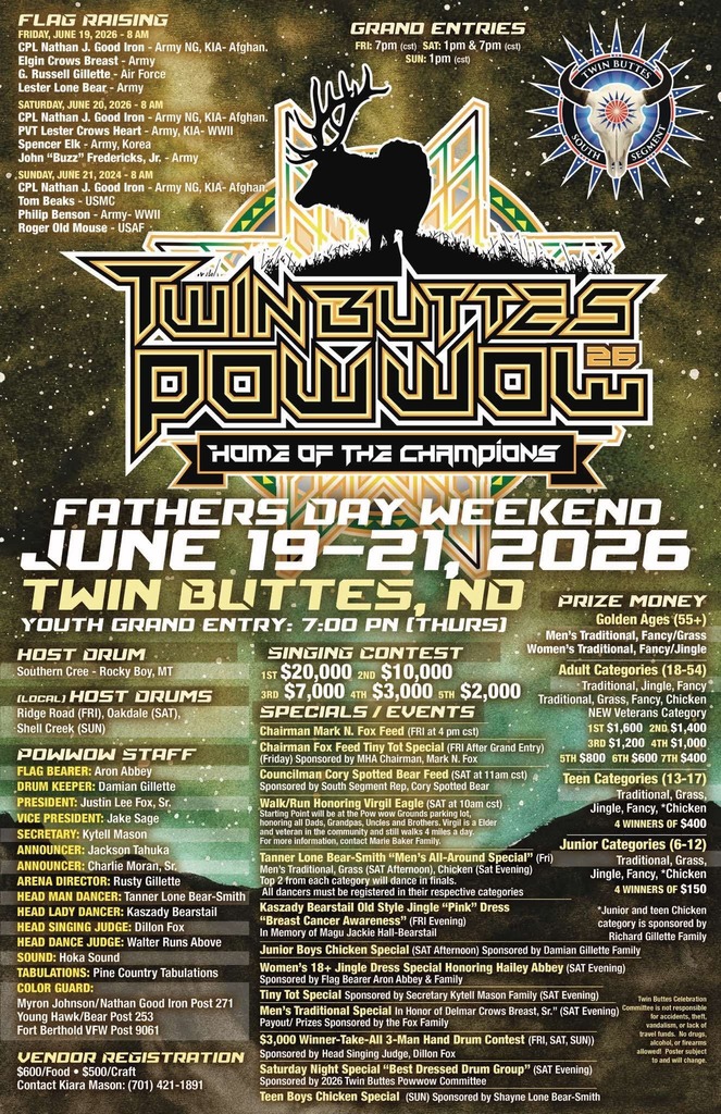 twin buttes powwow 6/19/26 - 6/21/26