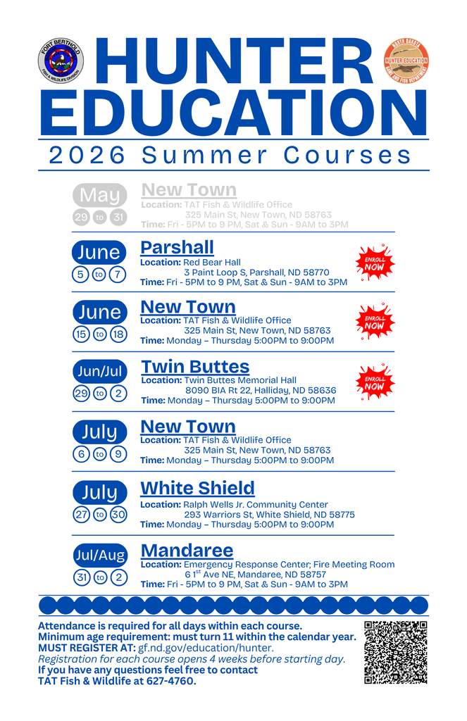 Hunters Education Course June 29th - July 2nd 2026