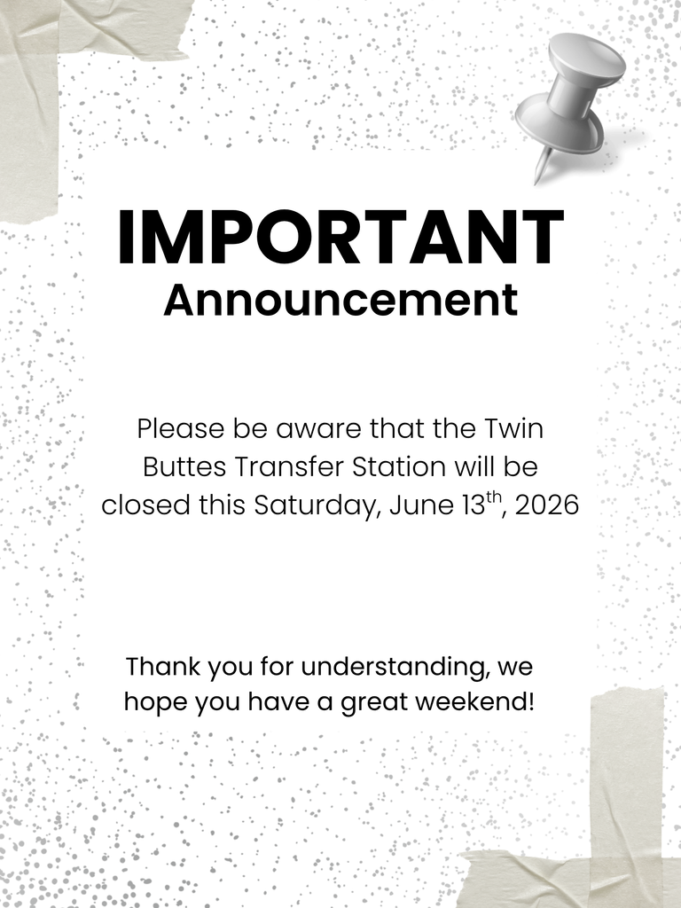 Transfer Station Closed 6/13/26