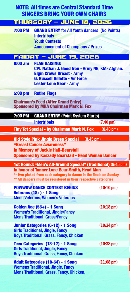 tb powwow 2026 friday schedule