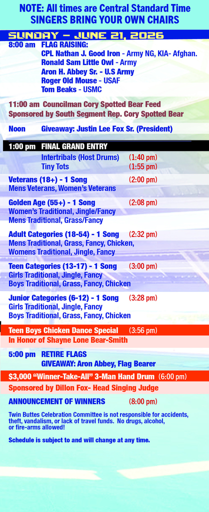 tb powwow 2026 sunday schedule
