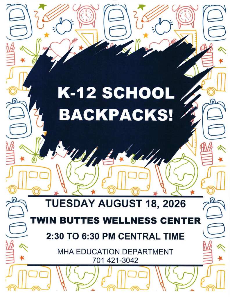 K-12 Backpack give away - TB Wellness Center 2:30pm to 6:30pm CST