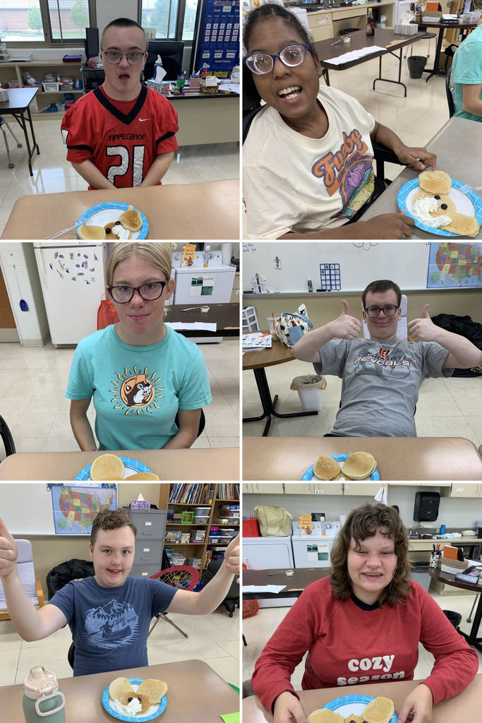 Mrs Ruzicka’s class read a current events story about the Cincinnati Zoo’s 150th anniversary this week.  For our cooking activity today they made “Elephant Trek” pancakes!