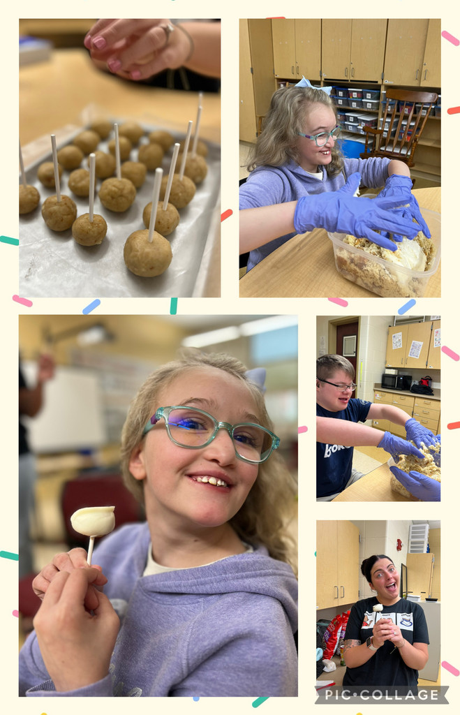Miss Embry’s class made cake pops after reading this week’s News2You article; Big Ocean Band. After enjoying their treats, they took a hike on the trail with their gym class! 